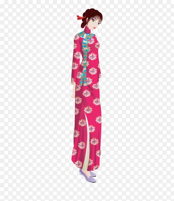 红色旗袍女子