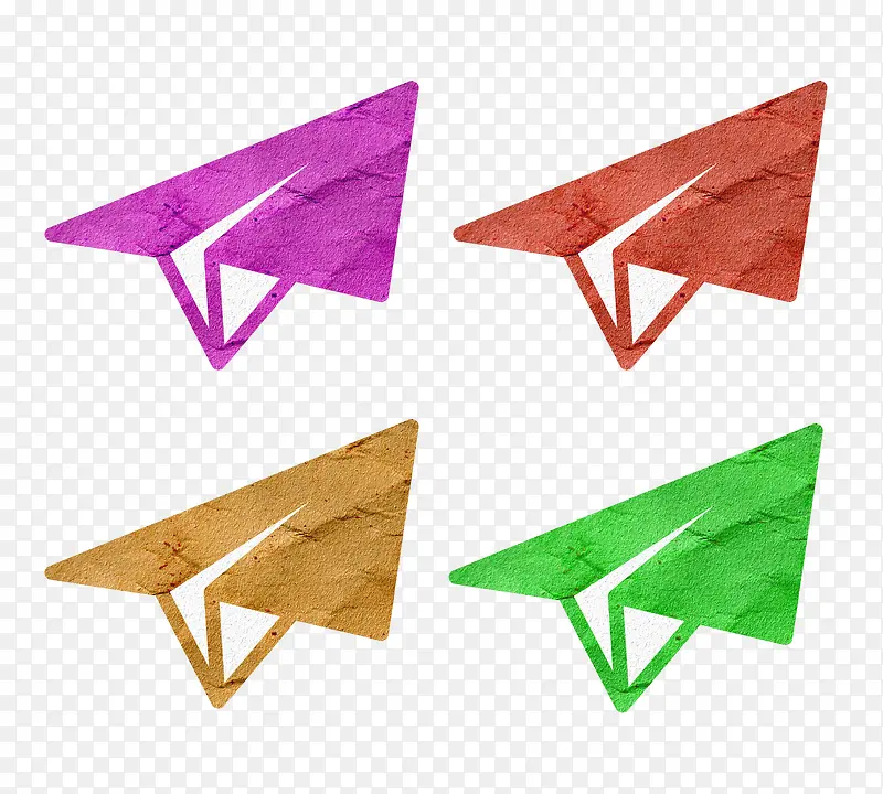 4中颜色折纸飞机
