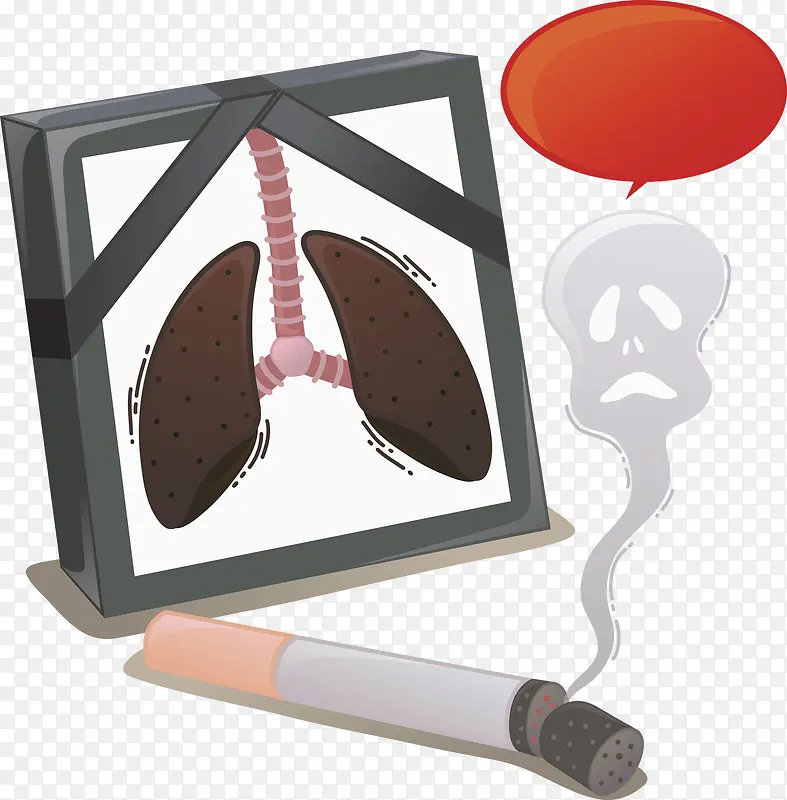 吸烟有害健康插画