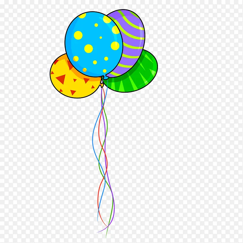卡通彩色的节日气球设计