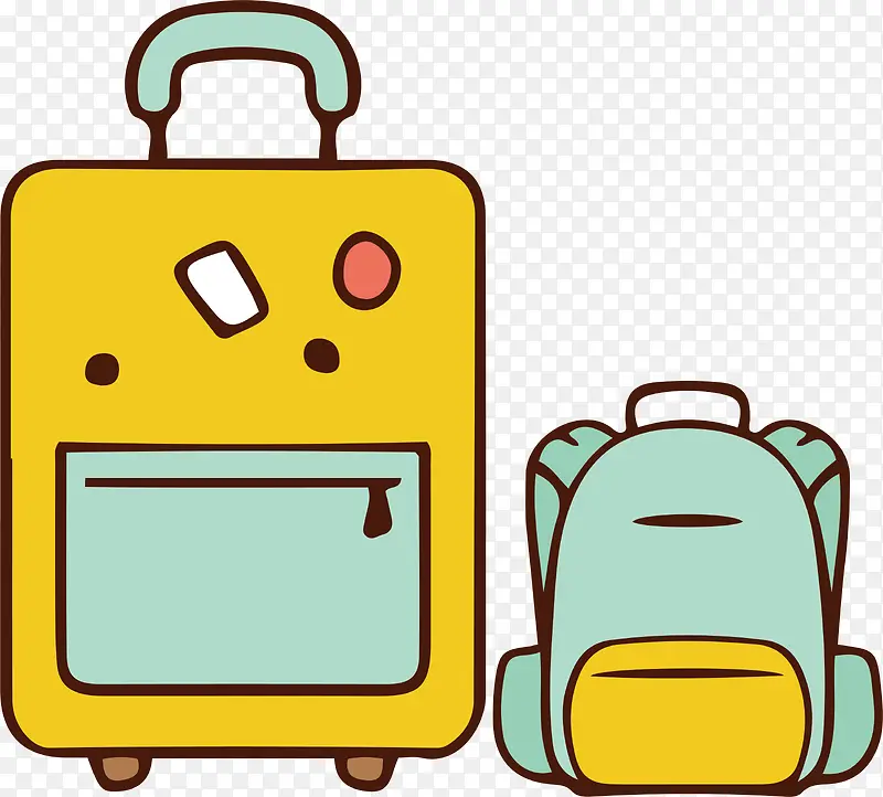 黄色旅行箱背包旅游常备物品小图