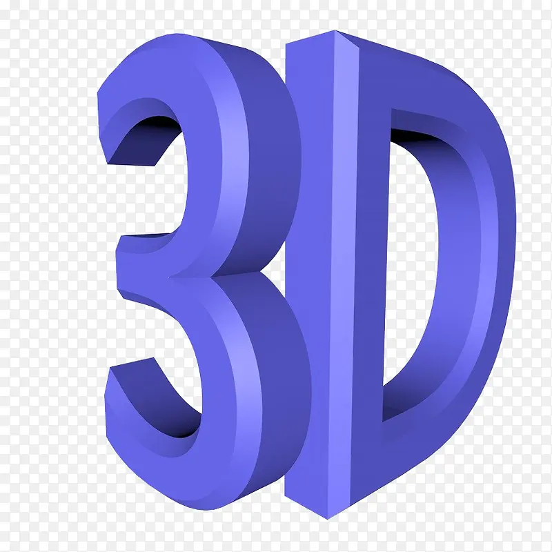 蓝色3D字体