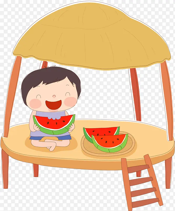 矢量手绘凉亭