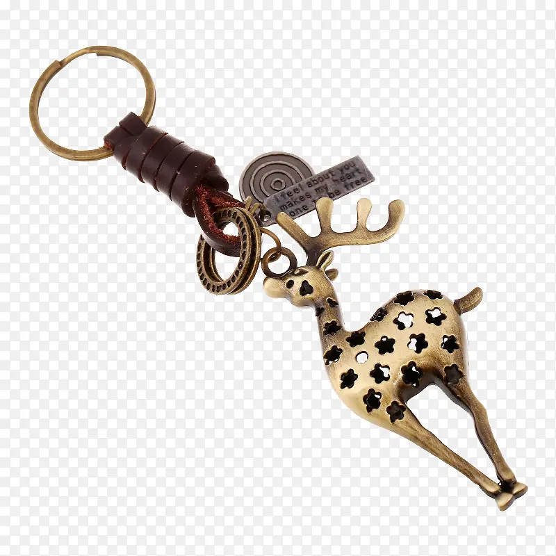 金属镂空小鹿钥匙扣