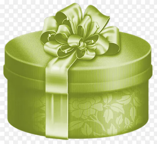 绿色圆形礼物盒
