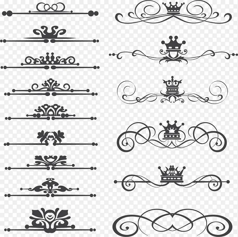 古典花纹分隔栏装饰图案