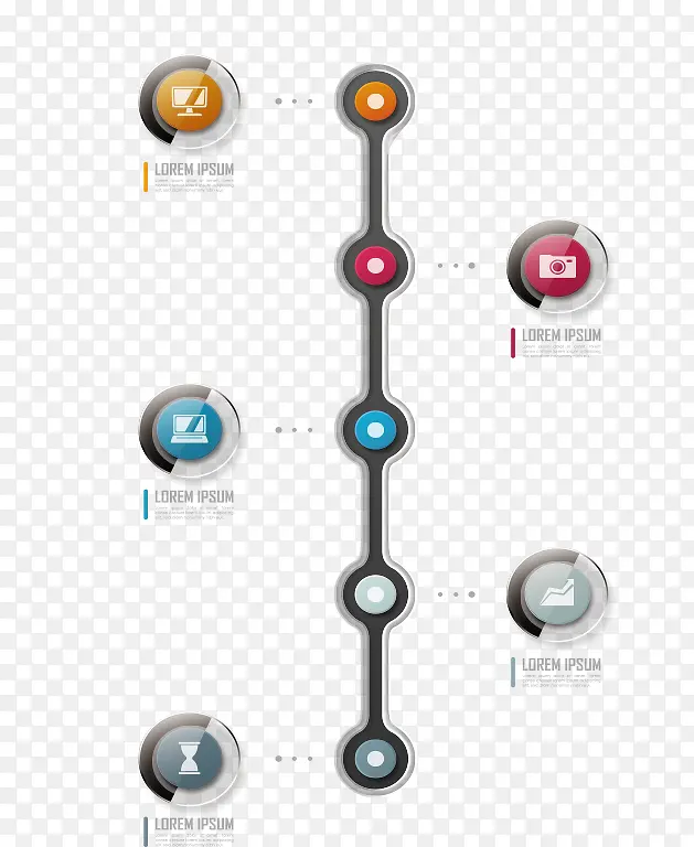 矢量PPT线条图表统计