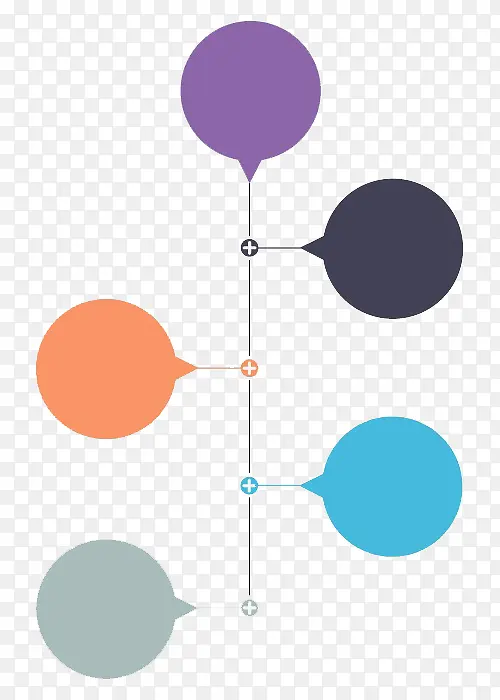 彩色气球竖向时间轴装饰图案