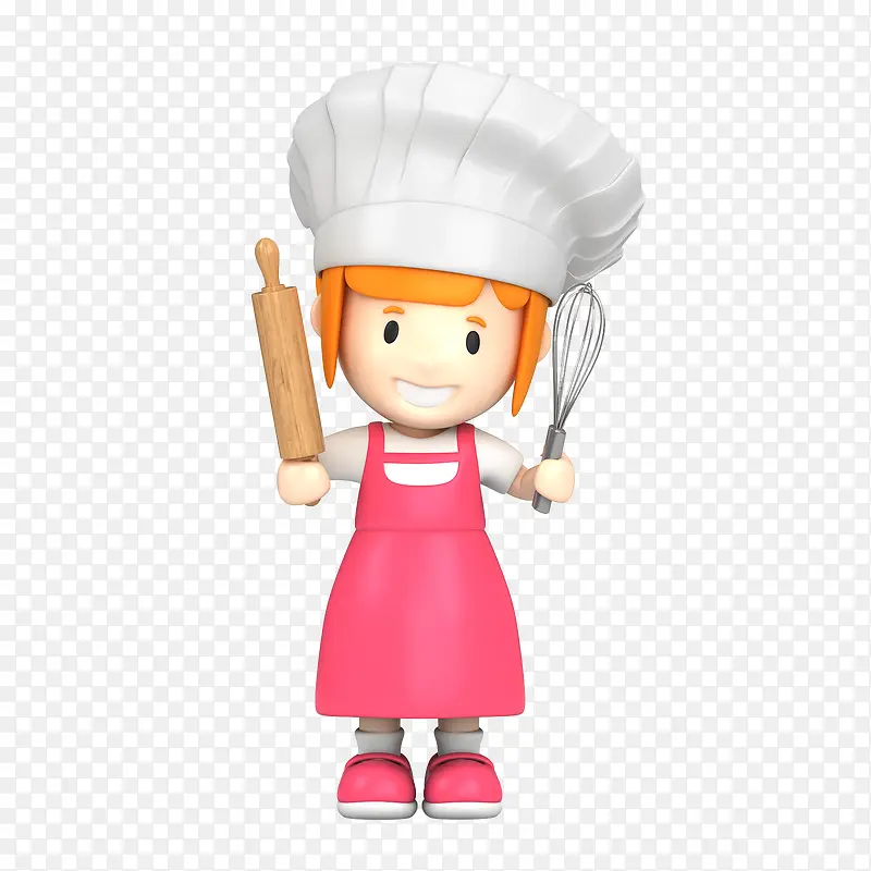 戴着帽子的厨师女孩