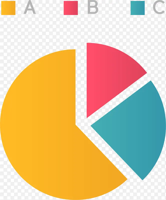 彩色信息饼状图商务图表插画