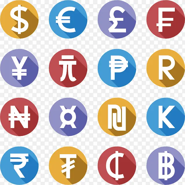 精致货币符号图标矢量素材