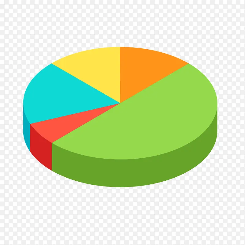彩色饼状结构数据图