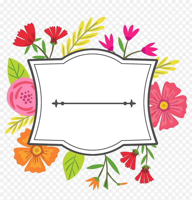 彩色花卉文本框