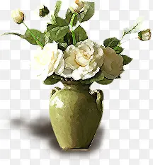 白色唯美小花花盆怀旧