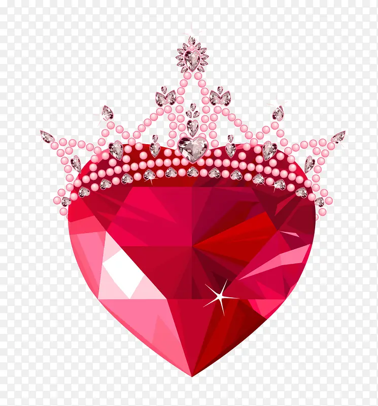 戴皇冠的钻石爱心
