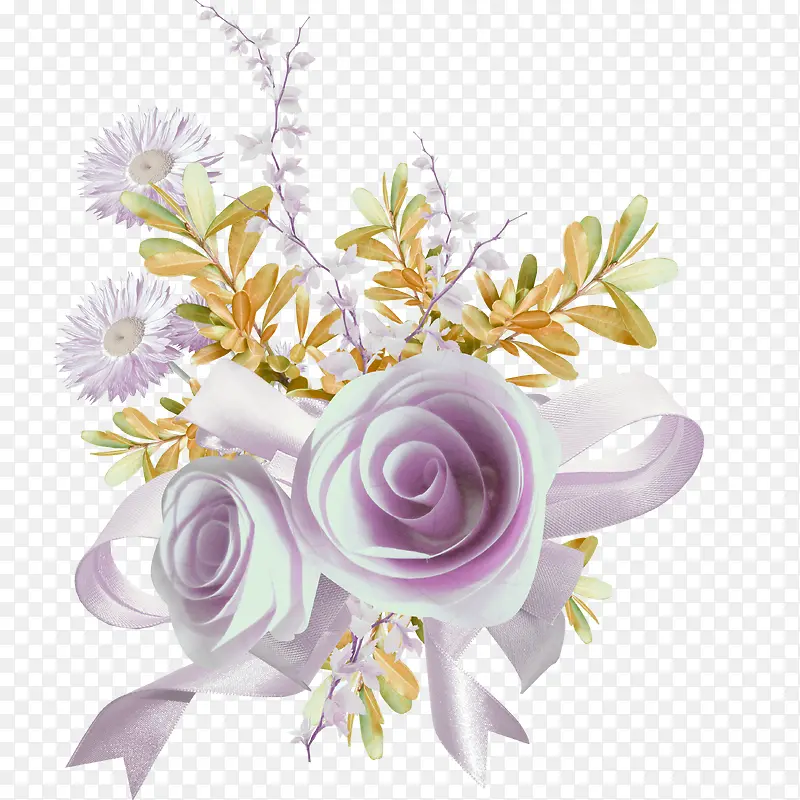 紫色唯美花朵装饰图案