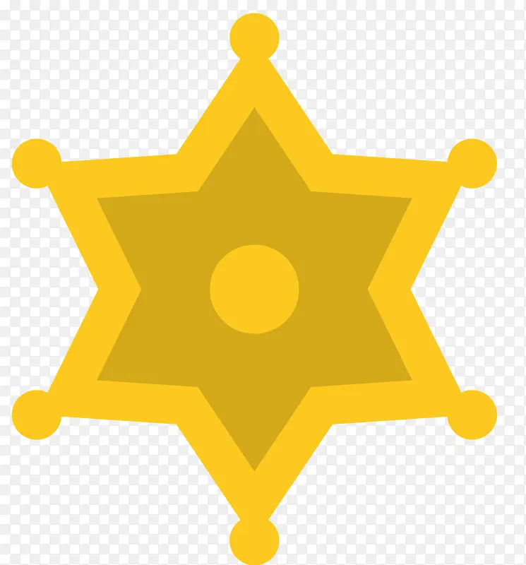 黄色对称矢量警察警徽