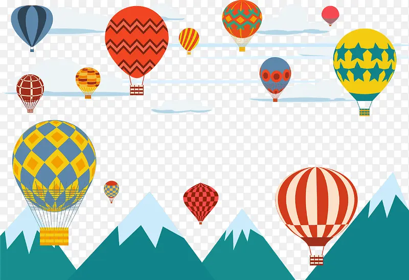 飞跃山河大海的热气球