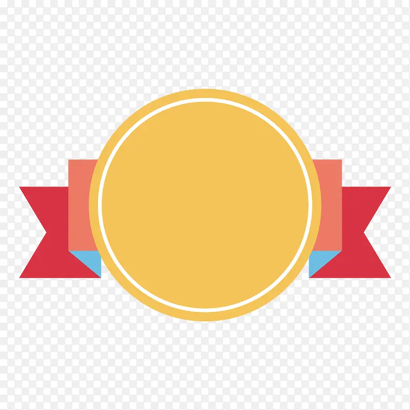 矢量创意PPT设计旗帜型臂章图标