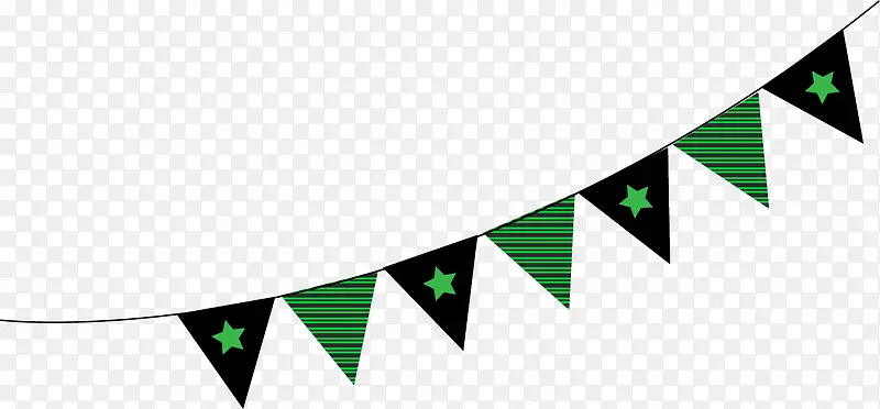 绿色小旗子装饰图案
