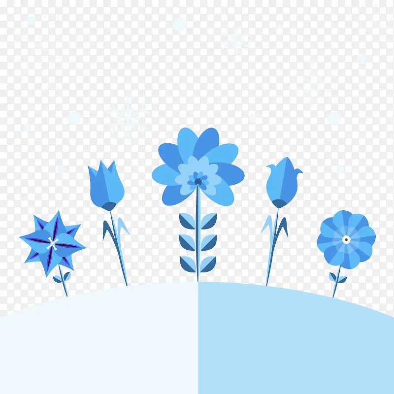 矢量蓝色的花