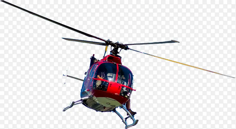实物红色直升飞机