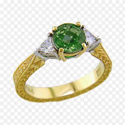 绿宝石黄金戒指