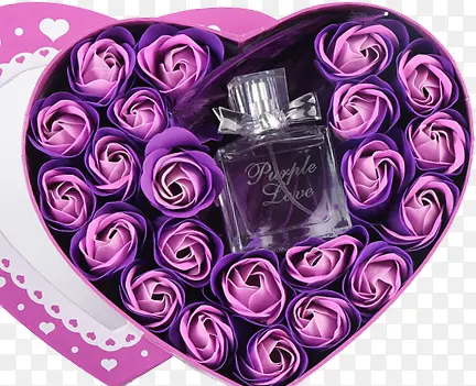 紫色玫瑰香水爱心礼物