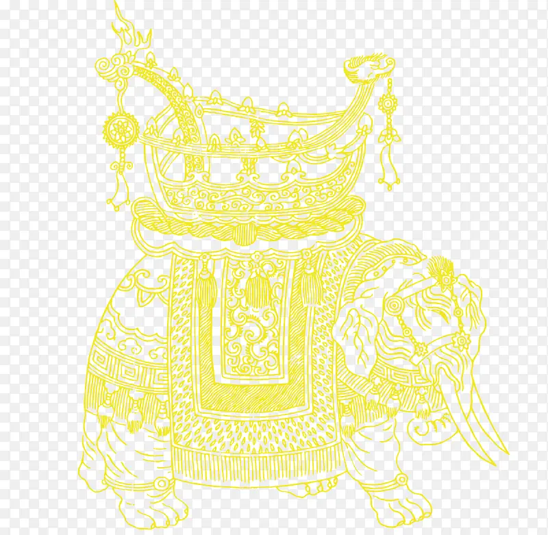 中国古典图案组成的大象