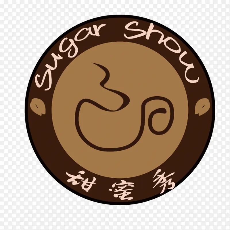 圆形甜蜜牛奶咖啡厅logo