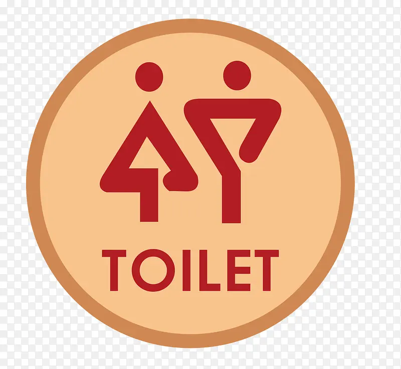 圆形卡通厕所标志设计