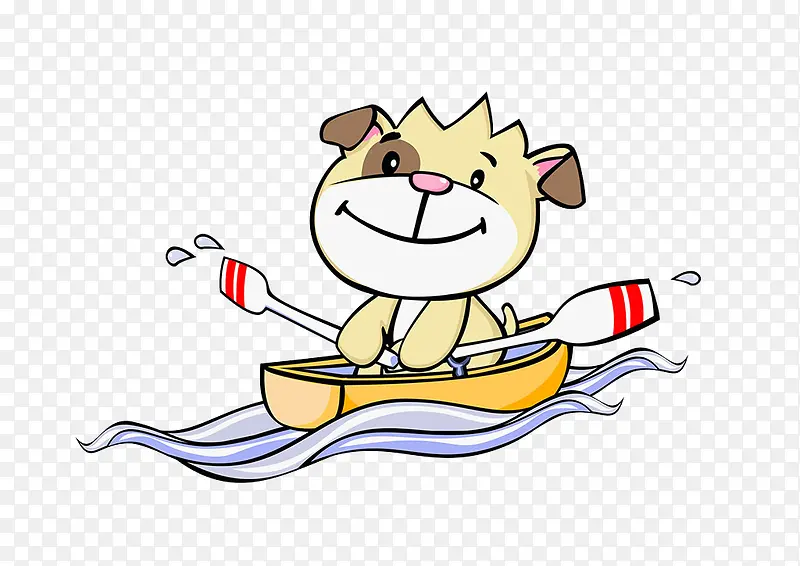 小狗划船