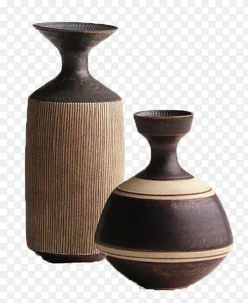 两个复古陶罐