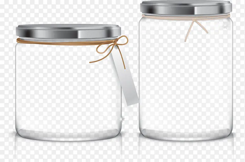 矢量手绘两个玻璃罐子