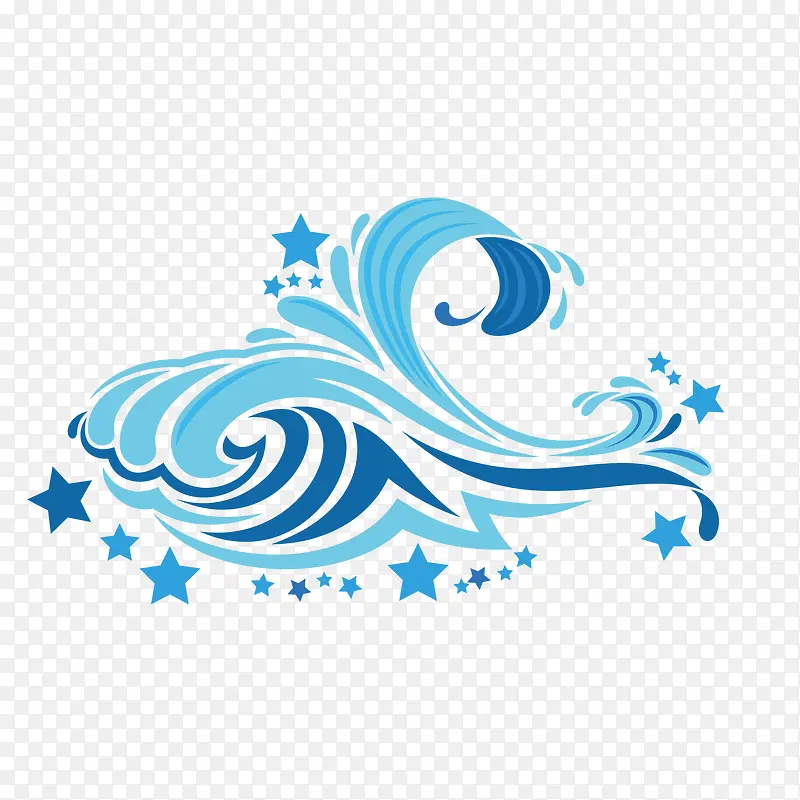 简约扁平化设计海浪