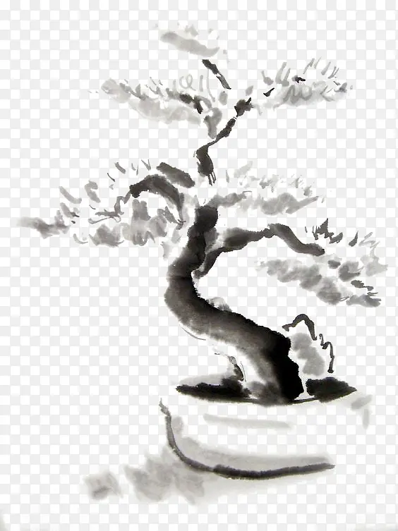 中国风水墨古树