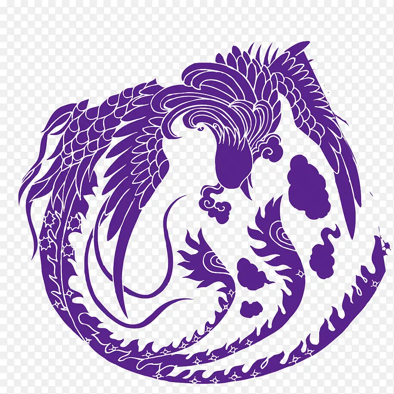 紫色国风海报装饰