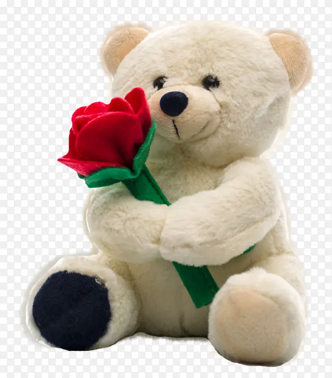 抱着玫瑰花的小熊