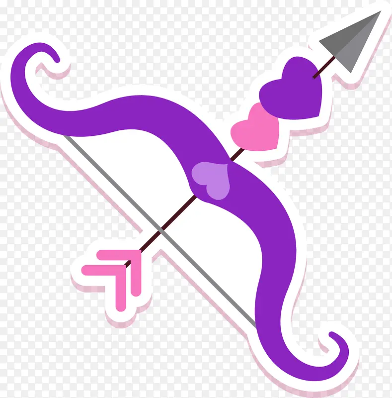 紫色情人节爱心弓箭
