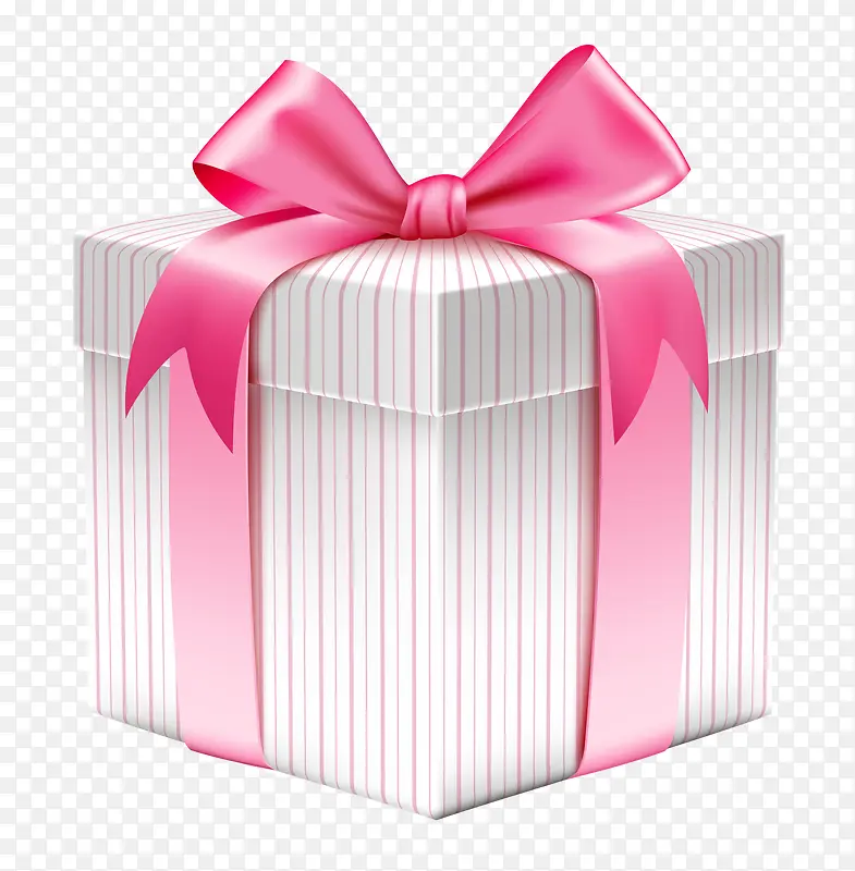 粉色卡通写实礼物盒