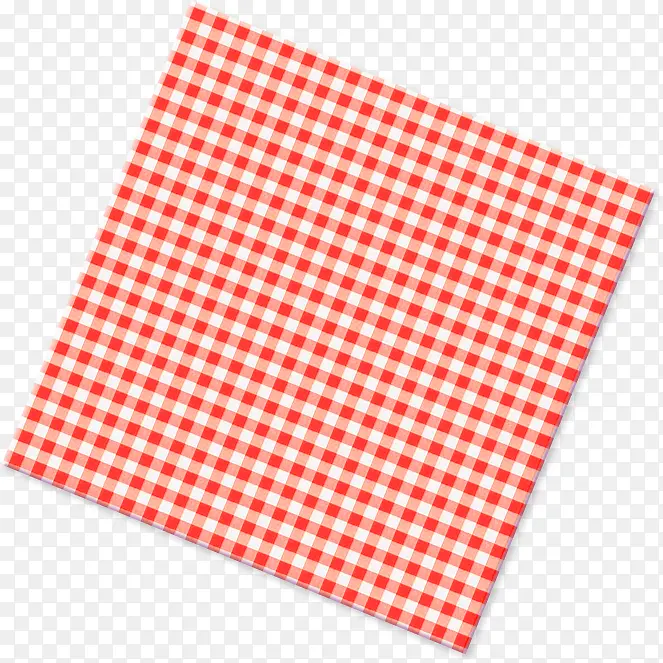 红色格子餐布装饰图案
