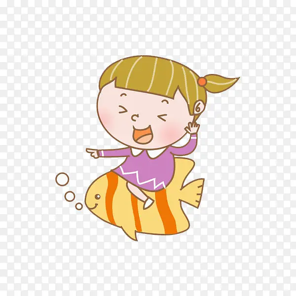 骑鱼的小女孩