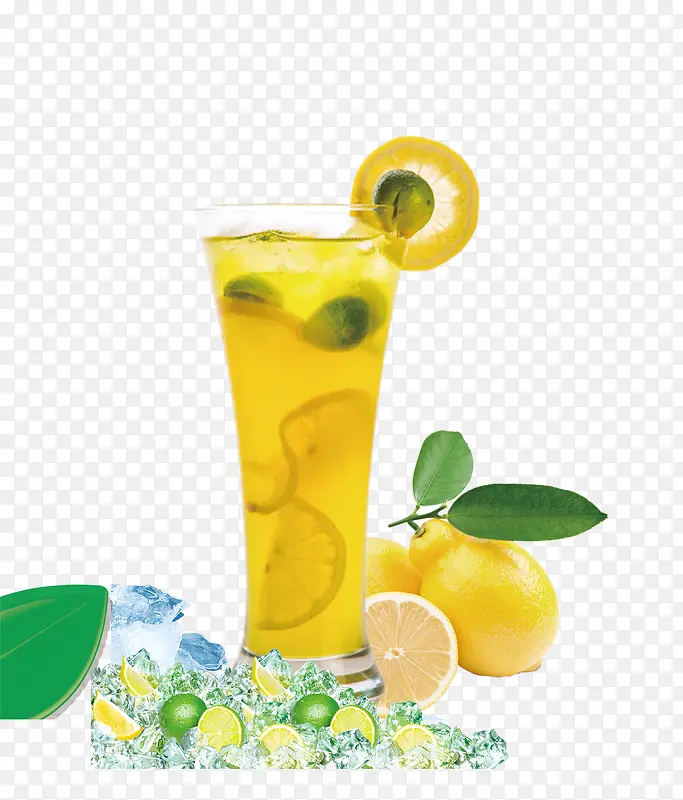 柠檬果汁冷饮菜单png素材