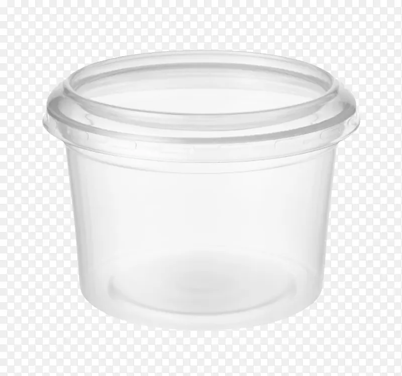 透明塑料无盖的广口瓶实物