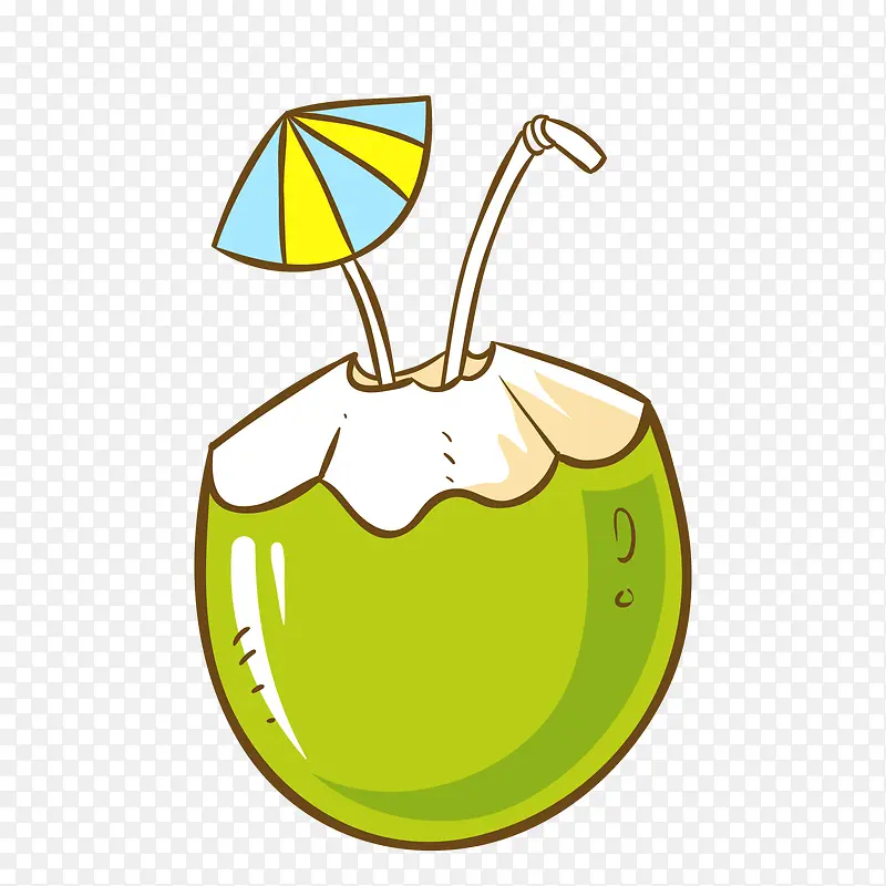 卡通绿色椰子矢量图