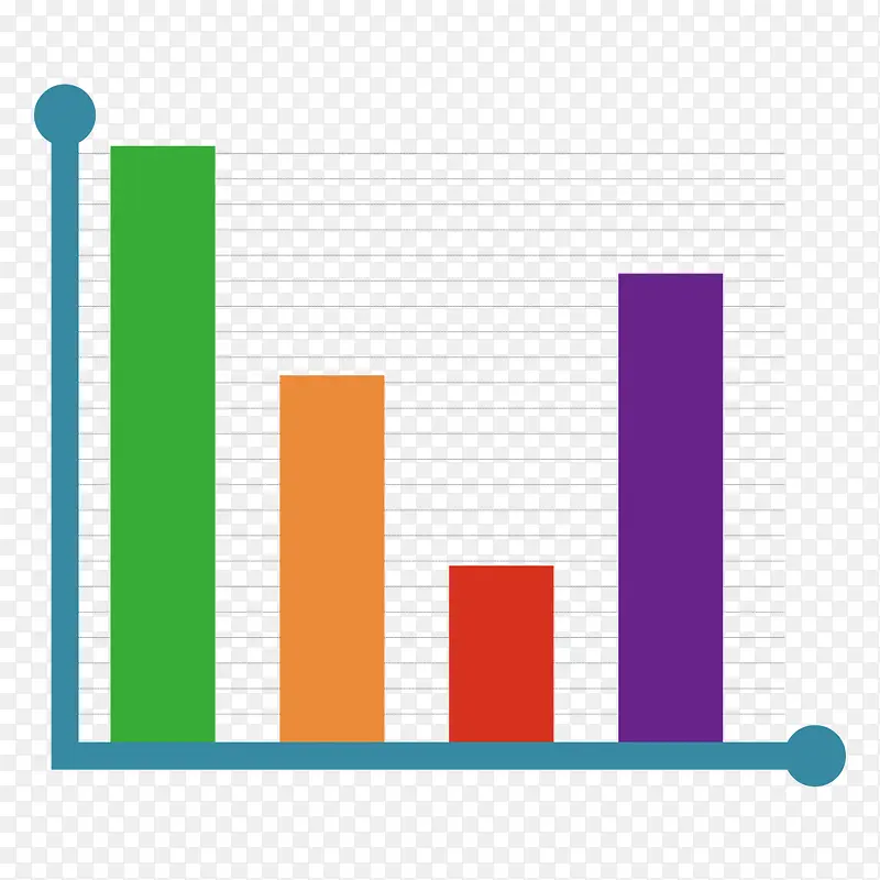 矢量网格彩色条形坐标轴