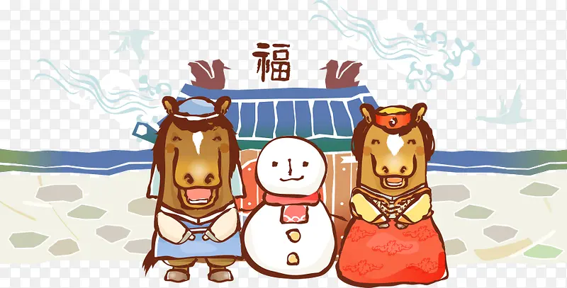 矢量卡通马