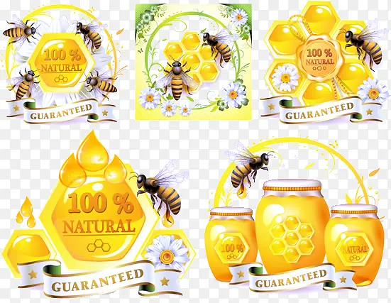 黄色蜂蜜招贴广告