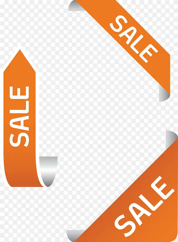橙色SALE销售标签矢量素材