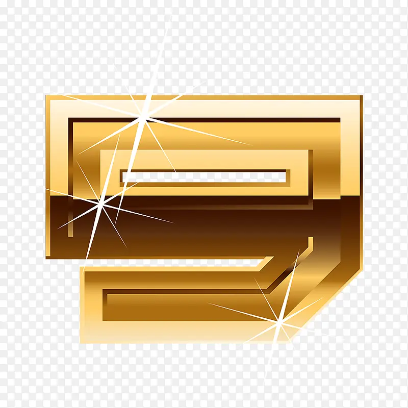 金色光芒数字9简图